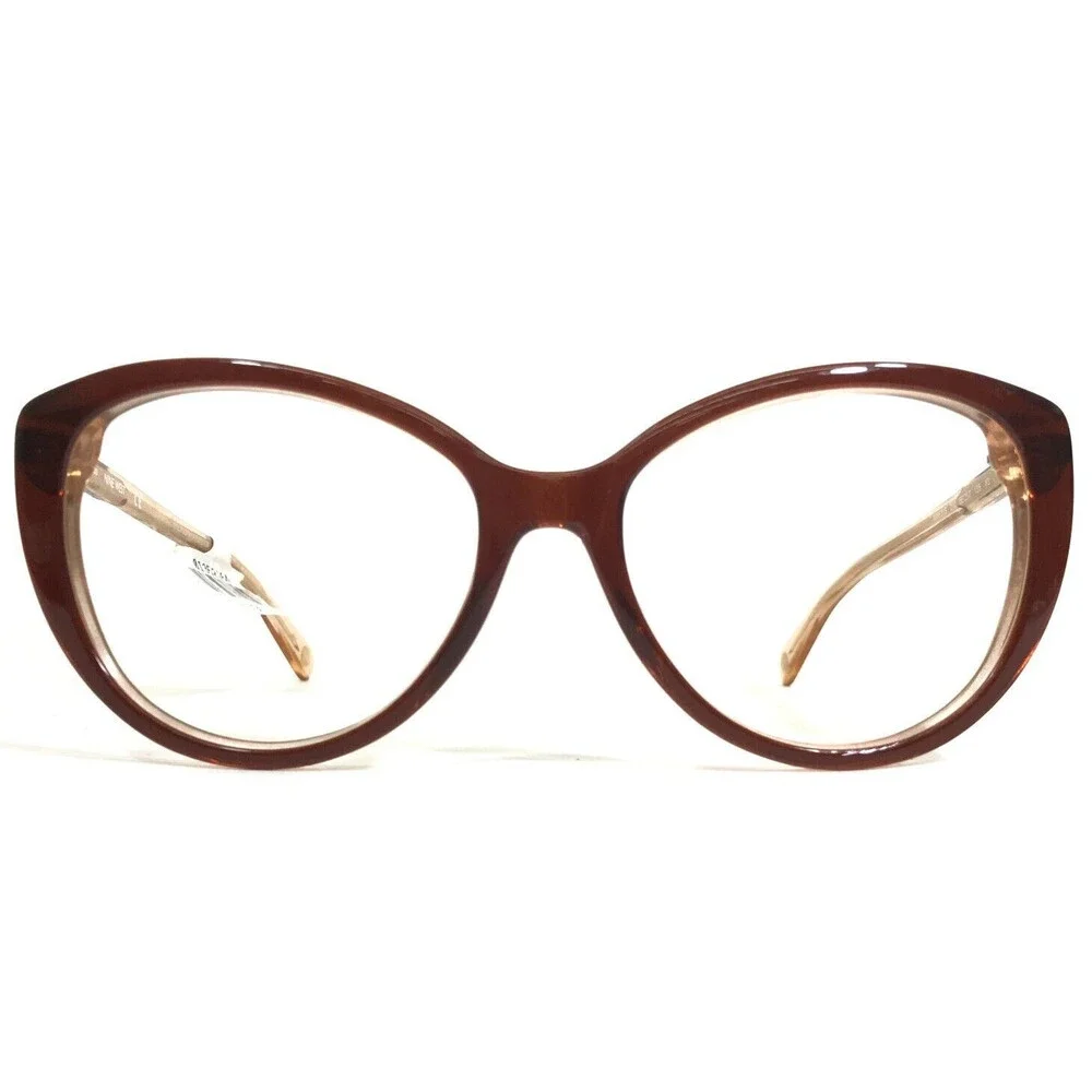 Nine West Eyeglasses Frames NW633S 210 Brown Gold Cat Eye Oversized 56-17-135